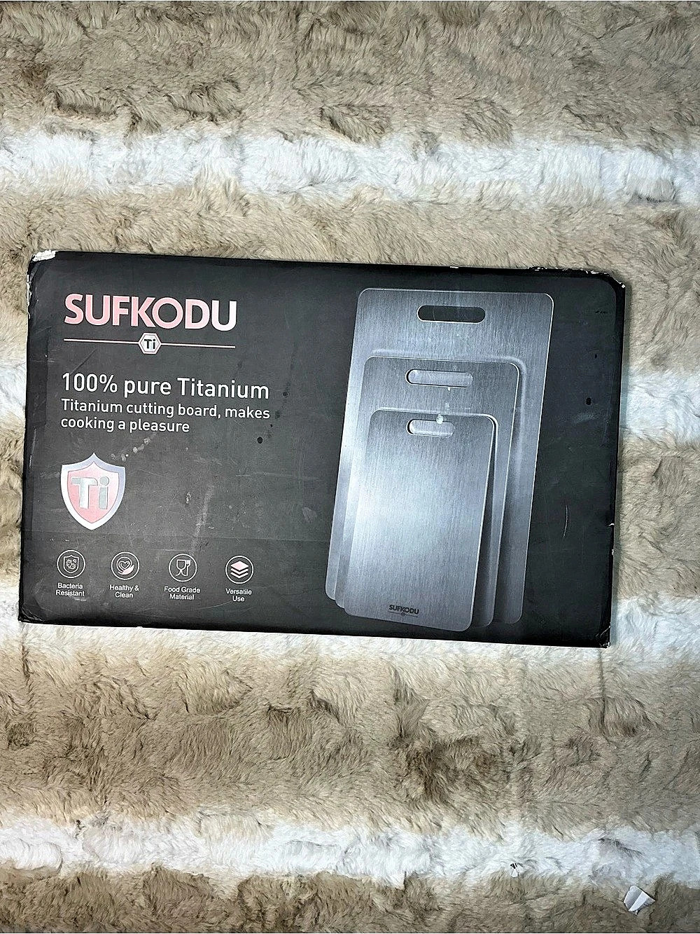 SUFKODU 100% Pure Titanium Cutting Board Set of 3